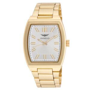 #8 Gianello Orion 44 Rectangle Silver Link Watch Gold Tone